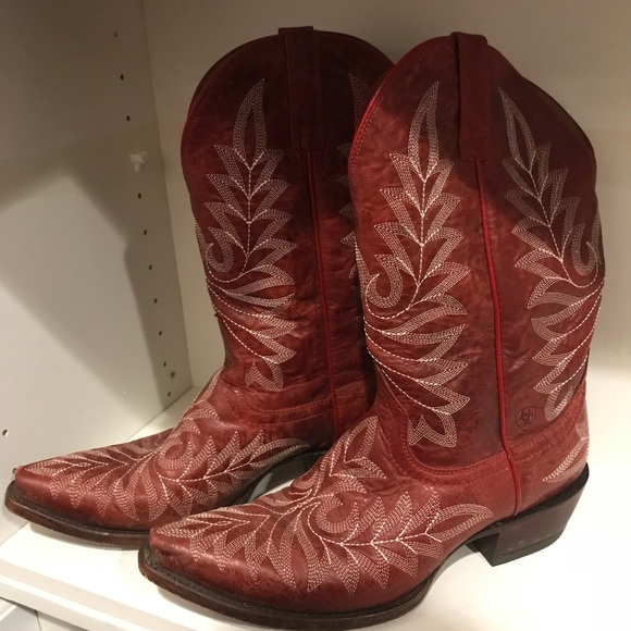 Ariat Shoes Womens Red Cowboy Boot 95 Poshmark